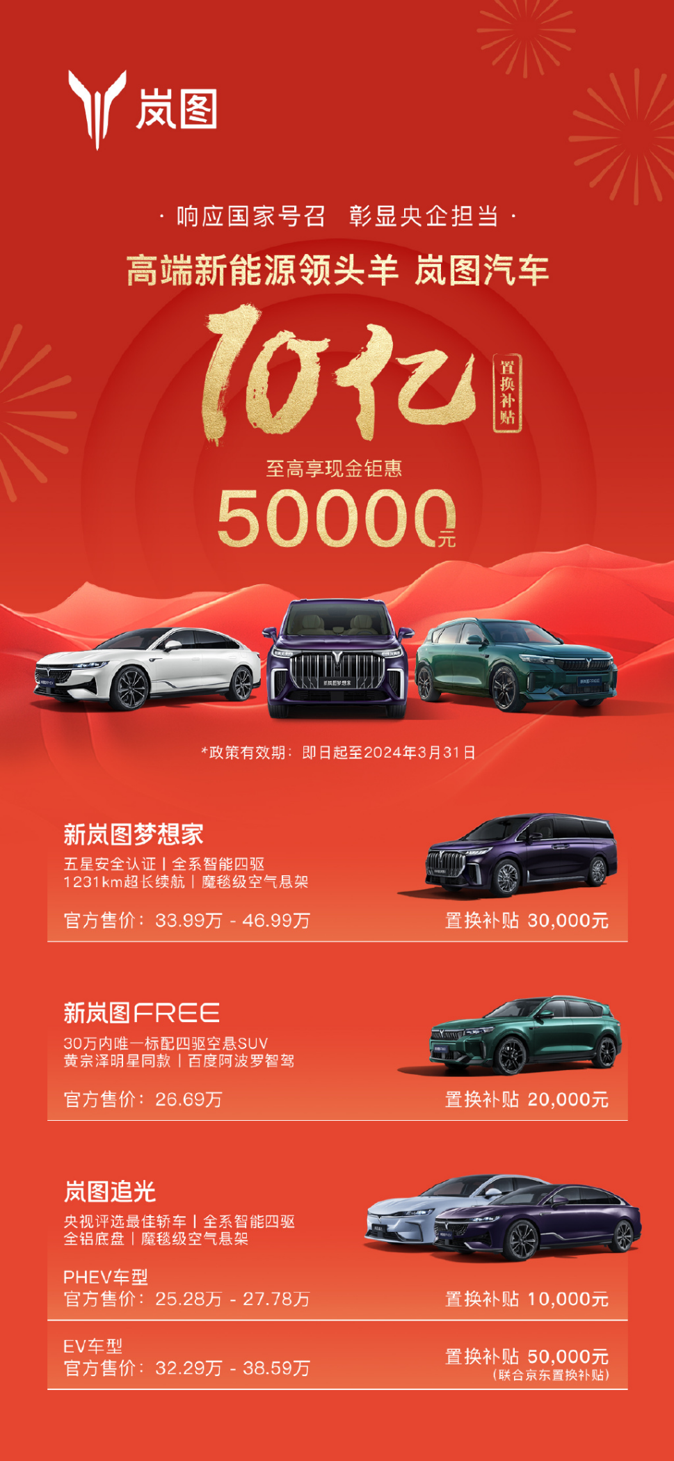 IM电竞 电子竞技平台积极响应政策号召置换补贴至高5万岚图懂技术更懂用户(图2)